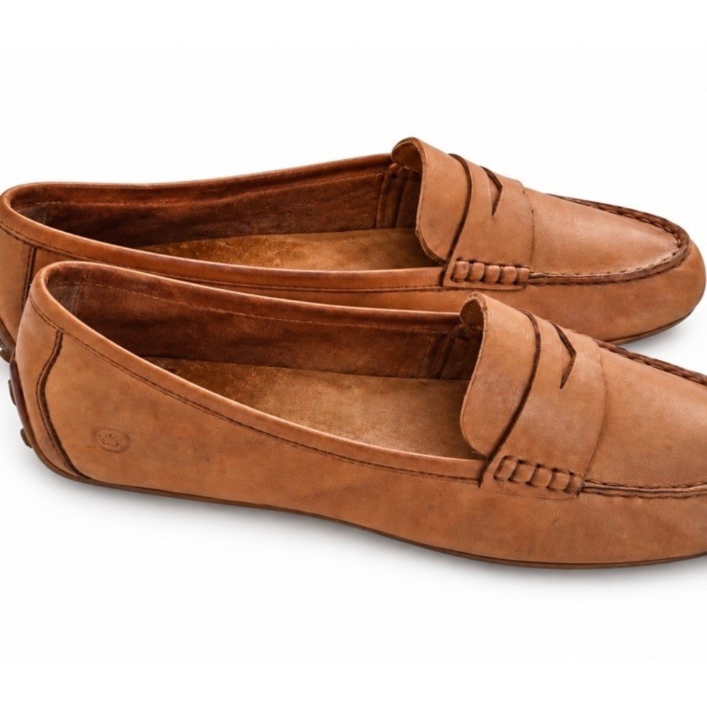 Born Finley Loafers 8.5 M Womens Brown Leather Driving Classic Loafers Slip On